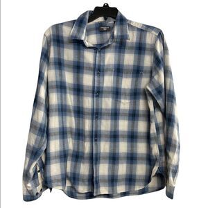 DOCKERS,Men’s‎ Blue&white plaid shirt, Sz Large,Long Sleeve, Lumberjack Style